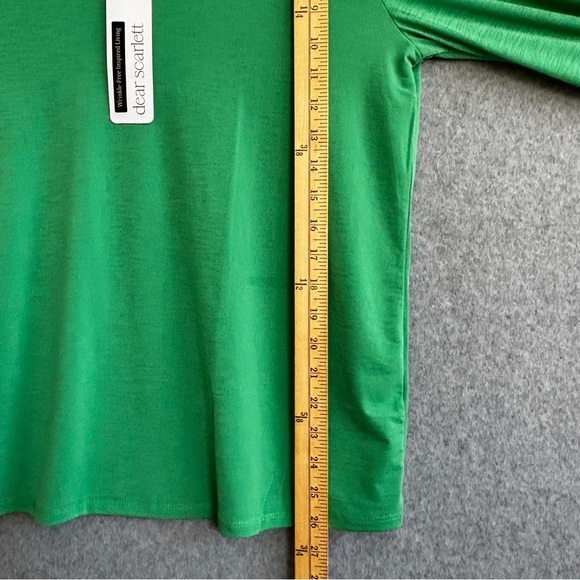Dear Scarlett Kelly Green V-Neck Long Sleeve Top L - Picture 3 of 9